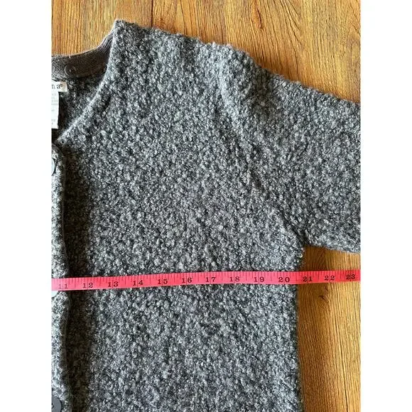 Rosanna Vtg Grey Sherpa Cardigan Wool Blend Sweater Size Medium - Picture 4 of 6